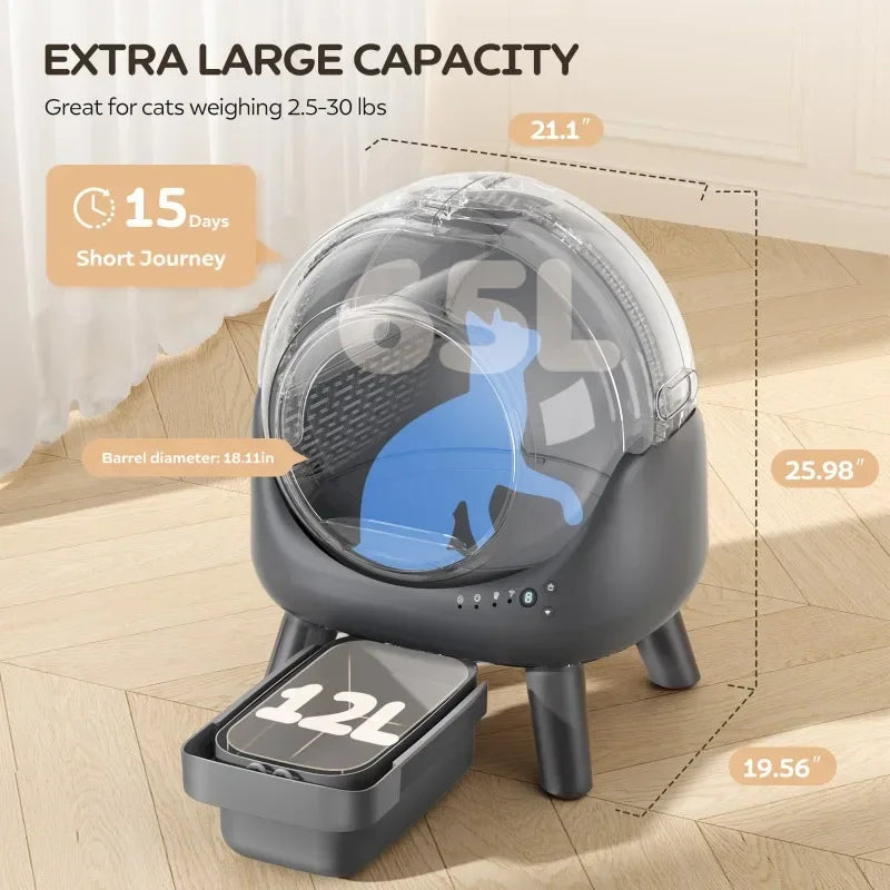 yuyu SmartBox: Automatic Cat Litter Box with App and Odor Control